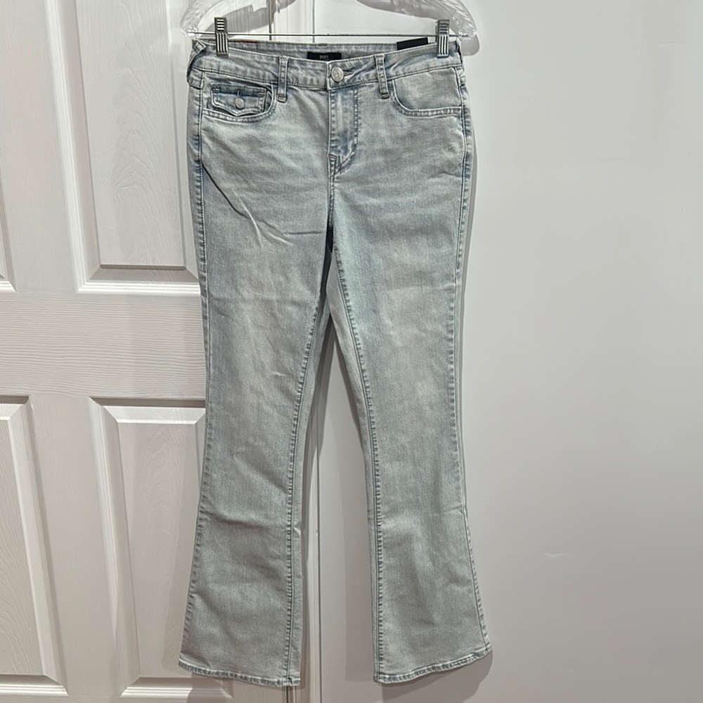 True Religion Womens Becca Mid Rise Flap Bootcut Jeans Size 27